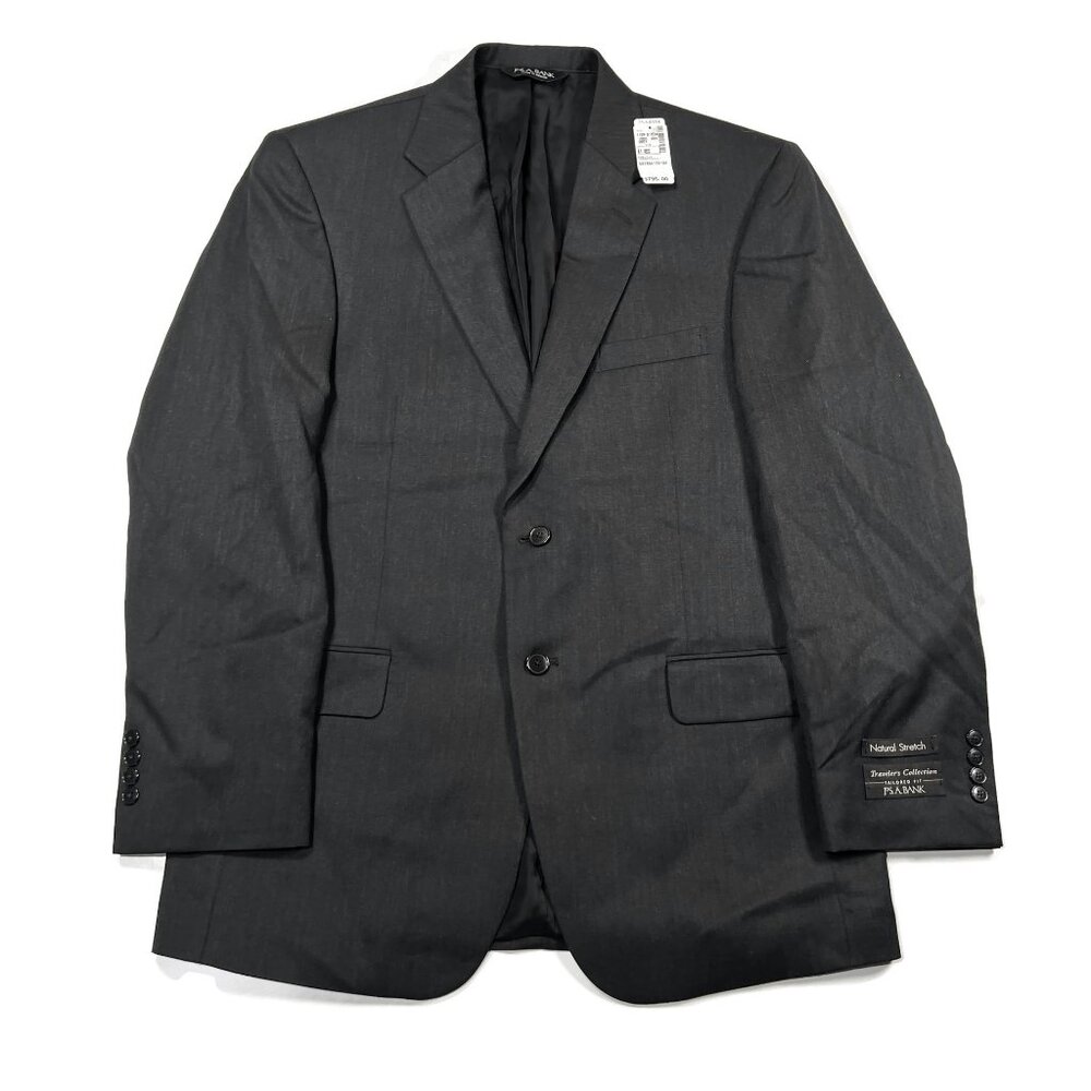 Jos A Bank Traveler Tailored Fit Suit Separate Grey Blazer Jacket 41R New Wool